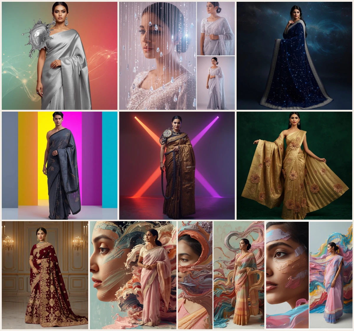Best 10 AI Prompts for Indian Beauty Saree — Dreamy Garden Photography, Floral Backgrounds & Soft Pastel Aesthetics 2026 – 10 AI prompt examples