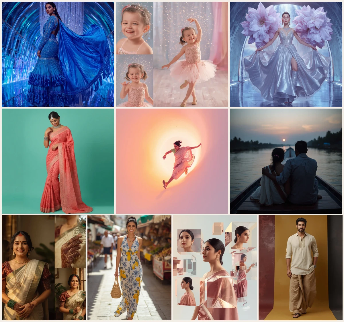 Best 10 Sapphire Aurora Galaxy Saree Photo Prompts for Girls 2026 – AI prompt collection