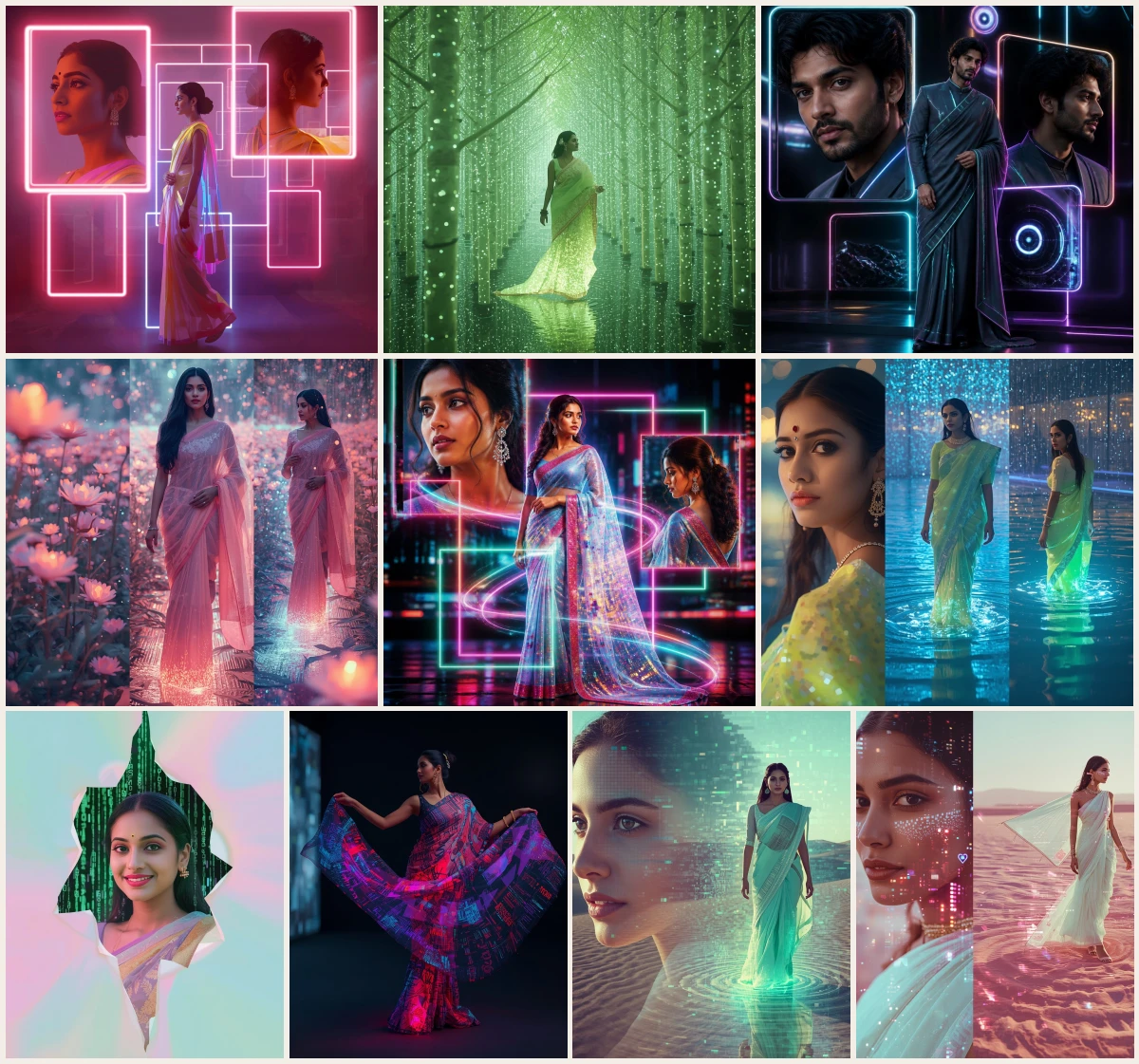 Exclusive 10 AI Prompts for Saree Golden Hour Outdoor — Luxury Model Poses, Designer Outfits & High-End Magazine Photography 2026 – 10 AI prompt examples