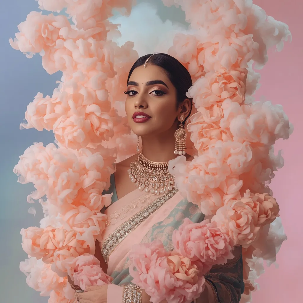 Luxury Collage with Flash-Freezing Pastel Smoke Diamonds – AI prompt example
