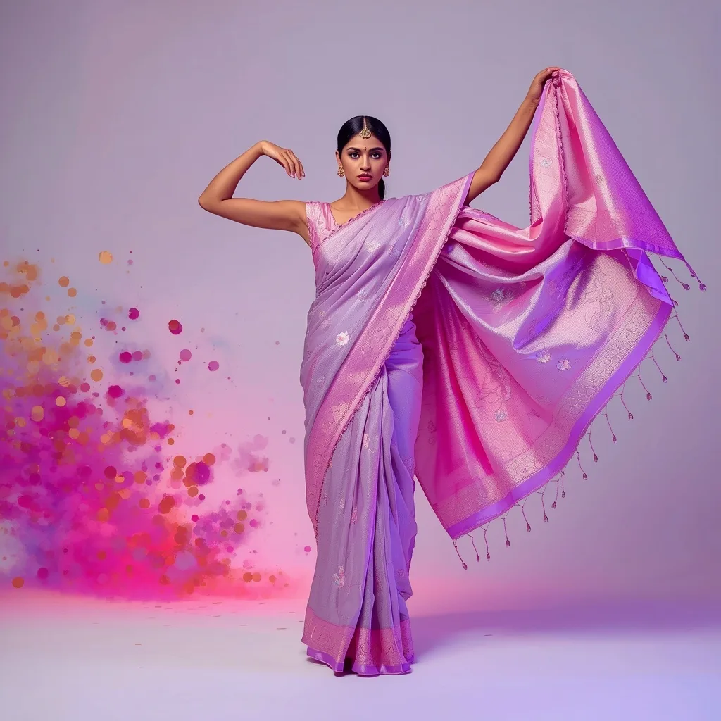 Viral 3D Plasma Threadwork Saree AI Prompt for Instagram Reels 2026 – AI prompt example