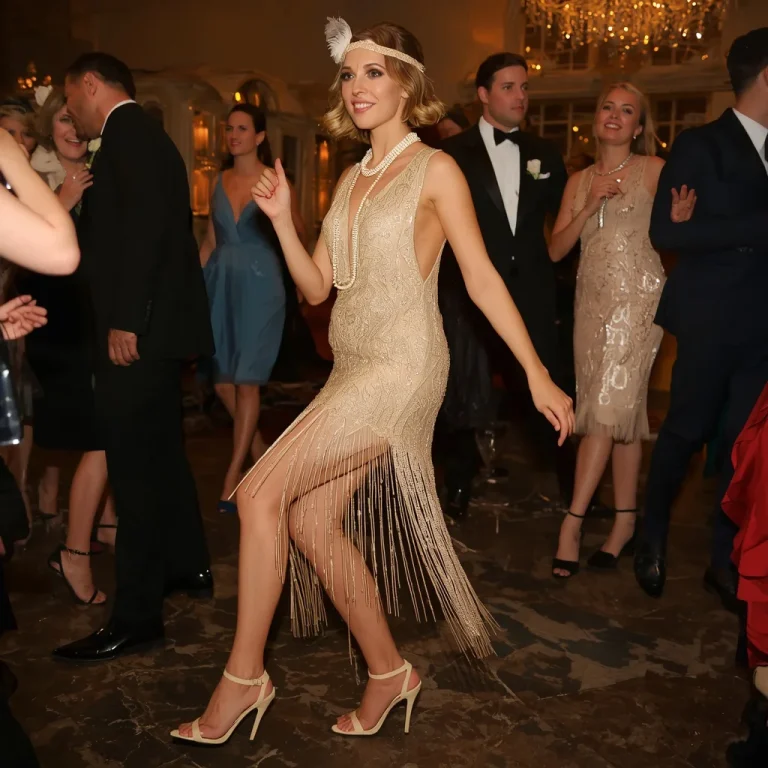 Gatsby Glam: Beaded Flapper Dress at a Roaring Twenties Party | indian girl ai prompt