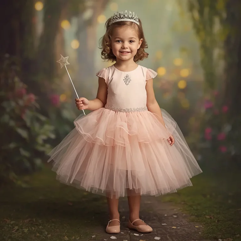 Young Girl’s Whimsical Tulle Dress for a Fairy-tale Party | Traditional prompt for wedding in english